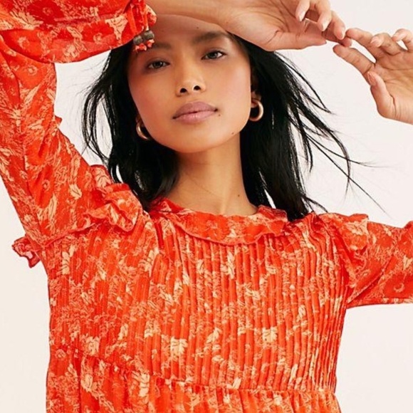 FREE PEOPLE, These Dreams Mini Dress in Orange, XS - Picture 7 of 14